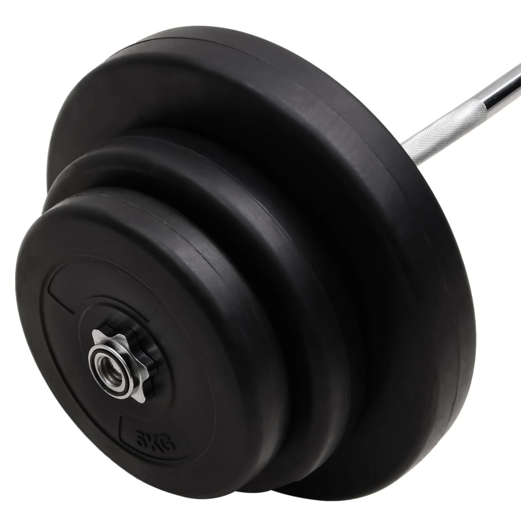 vidaXL Barra curl com discos 60 kg