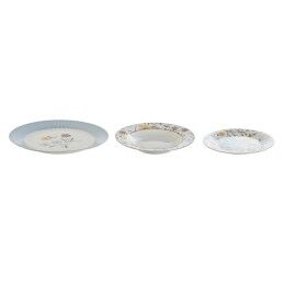 DKD Home Decor|Louça DKD Home Decor Azul Branco Porcelana Floral 27 x 27 x 3 cm 18 Peças