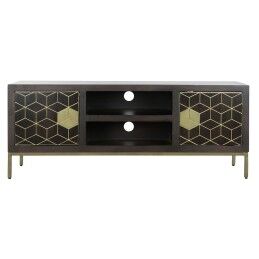 DKD Home Decor|Móvel de TV DKD Home Decor 140 x 40 x 55 cm Preto Metal Acácia