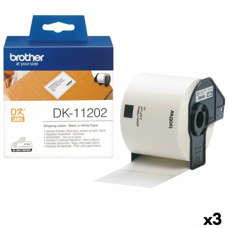 Brother|Etiquetas para Impressora Brother DK-11202 Preto/Branco 62 x 100 mm (3 Unidades) Brother|Etiquetas para Impressora Brother DK-11202 Preto/Branco 62 x 100 mm (3 Unidades)