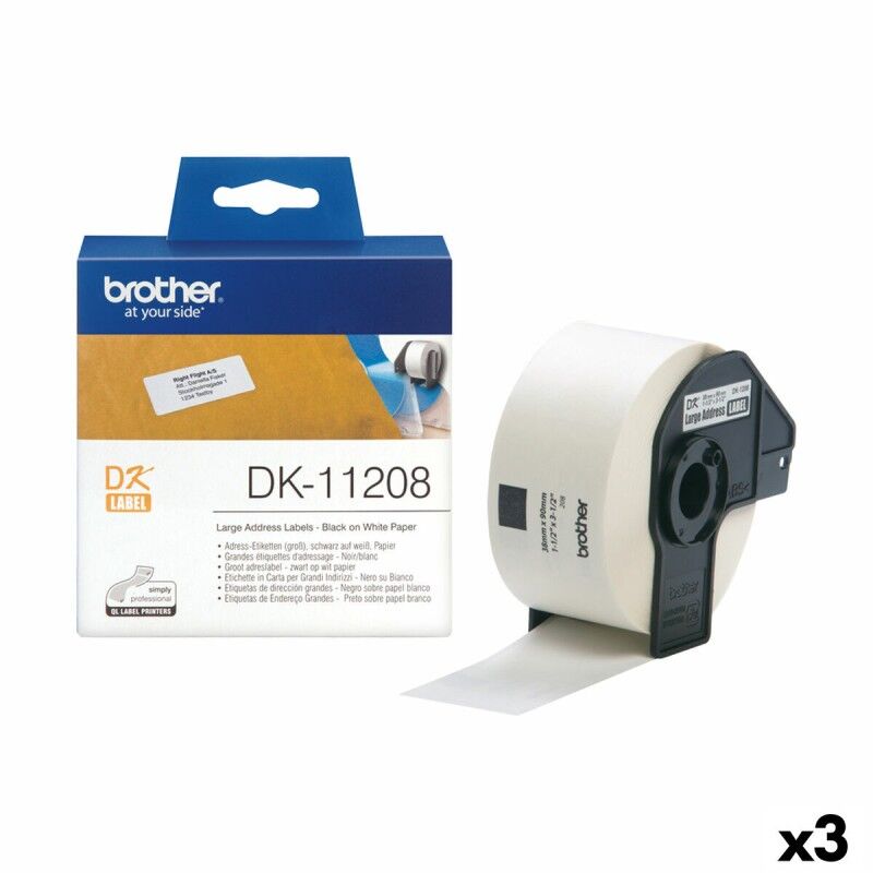 Brother|Etiquetas para Impressora Brother DK-11208 Branco/Preto 38 X 90 mm (3 Unidades) Brother|Etiquetas para Impressora Brother DK-11208 Branco/Preto 38 X 90 mm (3 Unidades)