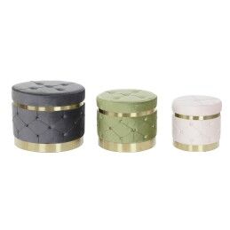 DKD Home Decor|Repousa pés DKD Home Decor Cor de Rosa Velvet Madeira MDF Glam (2 pcs)