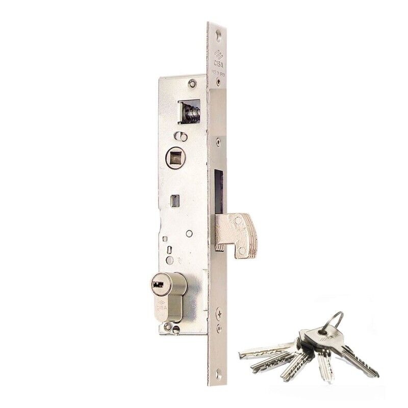 Cisa|Fechadura de embutir Cisa L4140.20.0  Vertical Europeu Aço Aço inoxidável