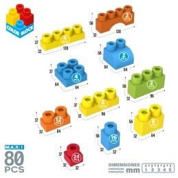 Color Block|Jogo de Construção Color Block Basic 80 Peças (4 Unidades)