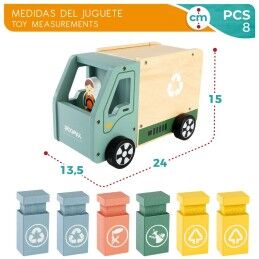 Woomax|Camião de Lixo Woomax Brinquedo 8 Peças 24 x 15 x 13,5 cm (4 Unidades)