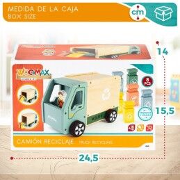 Woomax|Camião de Lixo Woomax Brinquedo 8 Peças 24 x 15 x 13,5 cm (4 Unidades)