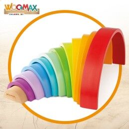 Woomax|Puzzle Infantil de Madeira Woomax Arco-íris 11 Peças 2 Unidades