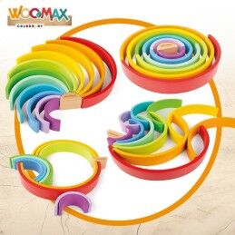Woomax|Puzzle Infantil de Madeira Woomax Arco-íris 11 Peças 2 Unidades