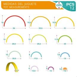 Woomax|Puzzle Infantil de Madeira Woomax Arco-íris 11 Peças 2 Unidades
