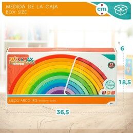 Woomax|Puzzle Infantil de Madeira Woomax Arco-íris 11 Peças 2 Unidades