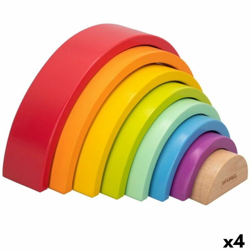 Woomax|Puzzle Infantil de Madeira Woomax Arco-íris 8 Peças 4 Unidades Woomax|Puzzle Infantil de Madeira Woomax Arco-íris 8 Peças 4 Unidades