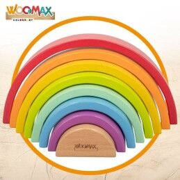 Woomax|Puzzle Infantil de Madeira Woomax Arco-íris 8 Peças 4 Unidades
