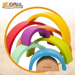Woomax|Puzzle Infantil de Madeira Woomax Arco-íris 8 Peças 4 Unidades