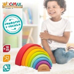 Woomax|Puzzle Infantil de Madeira Woomax Arco-íris 8 Peças 4 Unidades