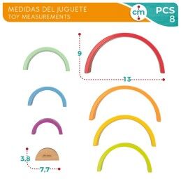 Woomax|Puzzle Infantil de Madeira Woomax Arco-íris 8 Peças 4 Unidades