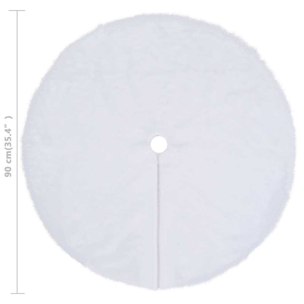 vidaXL Saia de árvore de Natal 90 cm pelo sintético branco