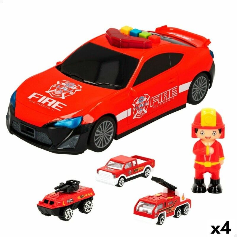 Speed & Go|Playset de Veículos Speed & Go 30 x 9,5 x 13 cm Bombeiro Leve Som 4 Unidades Speed & Go|Playset de Veículos Speed & Go 30 x 9,5 x 13 cm Bombeiro Leve Som 4 Unidades