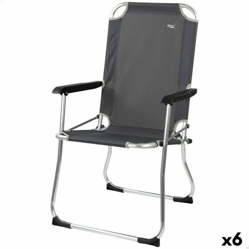 Aktive|Cadeira Dobrável para Campismo Aktive Cinzento escuro 45 x 91 x 47 cm (6 Unidades) Aktive|Cadeira Dobrável para Campismo Aktive Cinzento escuro 45 x 91 x 47 cm (6 Unidades)