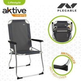 Aktive|Cadeira Dobrável para Campismo Aktive Cinzento escuro 45 x 91 x 47 cm (6 Unidades)