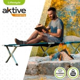 Aktive|Cama de campismo Aktive Preto 190 x 42 x 64 cm Dobrável (2 Unidades)
