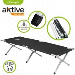 Aktive|Cama de campismo Aktive Preto 190 x 42 x 64 cm Dobrável (2 Unidades)