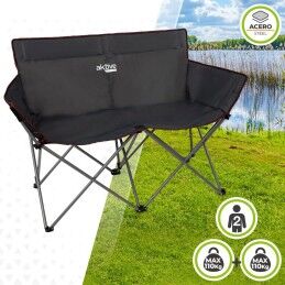 Aktive|Sofá de 2 Lugares Aktive Preto Dobrável 107 x 88 x 63 cm (2 Unidades)