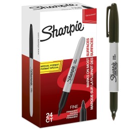 Rotulador permanente Sharpie Fine Permanente Preto 24 Peças