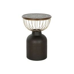 DKD Home Decor|Mesa de apoio DKD Home Decor 49 x 49 x 72 cm Cristal Preto Dourado Metal
