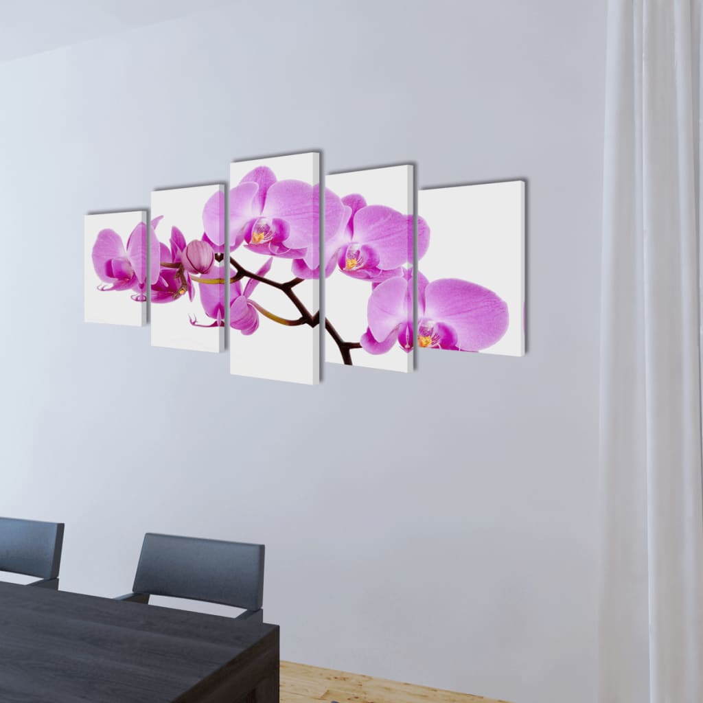 Políptico com impressão orquídea 100 x 50 cm