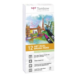 Rotuladores Tombow ABT-12P-2 Ponta dupla