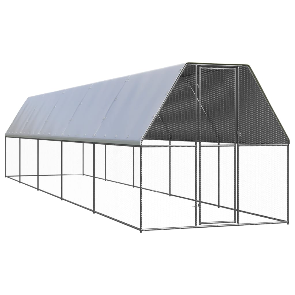 vidaXL Galinheiro 2x10x2 m aço galvanizado