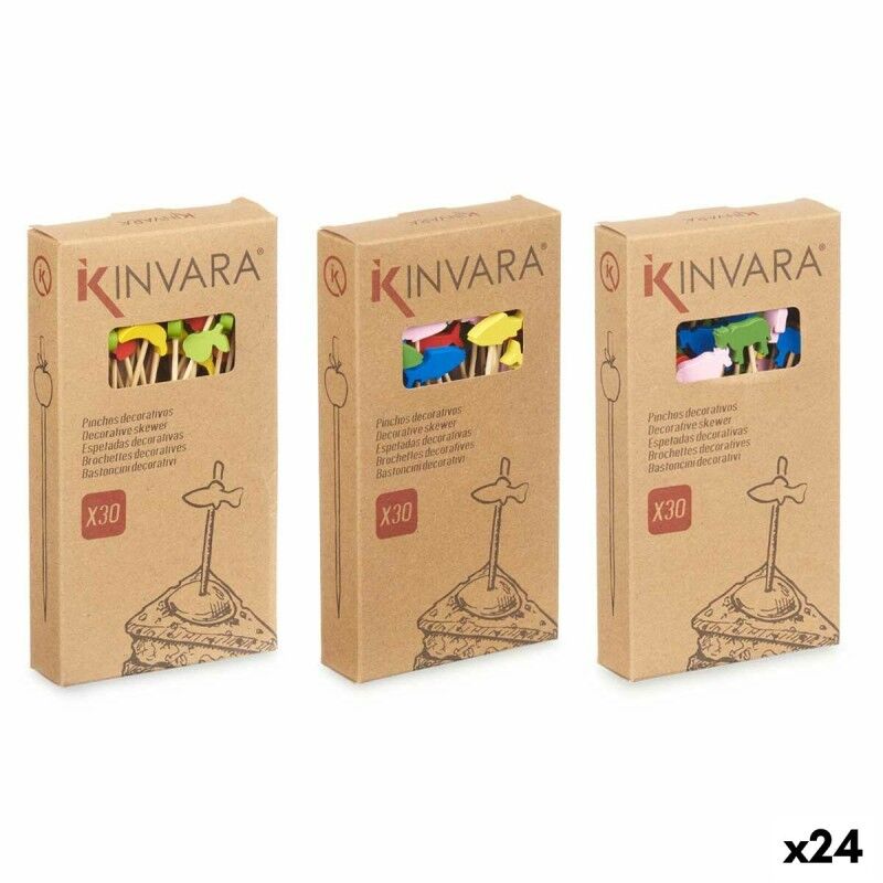 Kinvara|Conjunto de Espetos para Churrascos Kinvara 47527 Bambu 2,5 x 0,4 x 12,5 cm Espeto Decorado (24 Unidades) Kinvara|Conjunto de Espetos para Churrascos Kinvara 47527 Bambu 2,5 x 0,4 x 12,5 cm Espeto Decorado (24 Unidades)