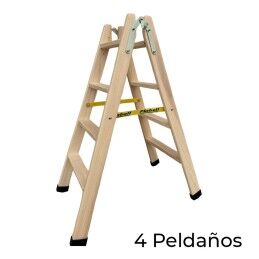 Plabell|Escadote Dobrável de 4 Degraus Plabell Madeira 114 x 31/48 cm