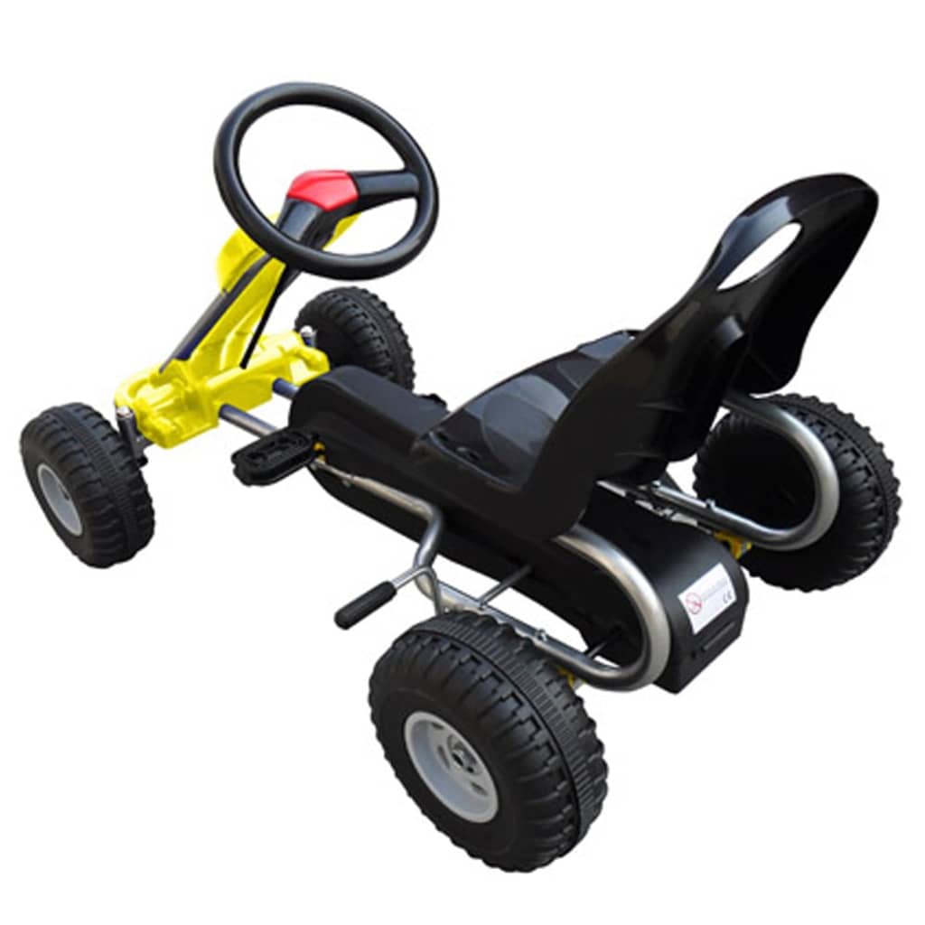 vidaXL Kart a pedais amarelo