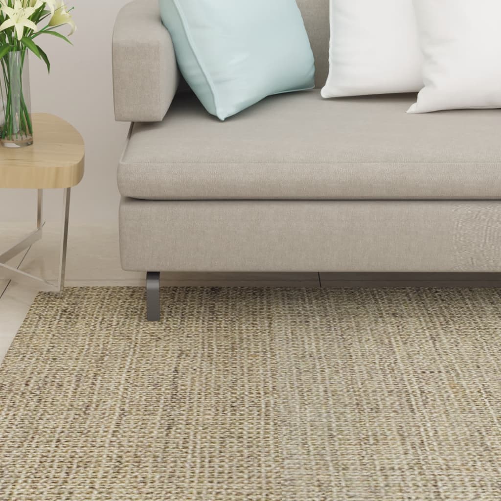 vidaXL Tapete sisal natural 66x200 cm verde