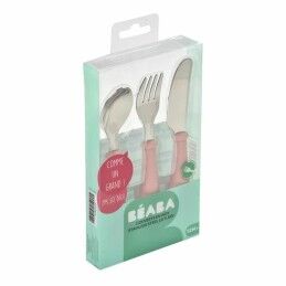 Béaba|Talheres Béaba Cor de Rosa Aço inoxidável 3 Peças