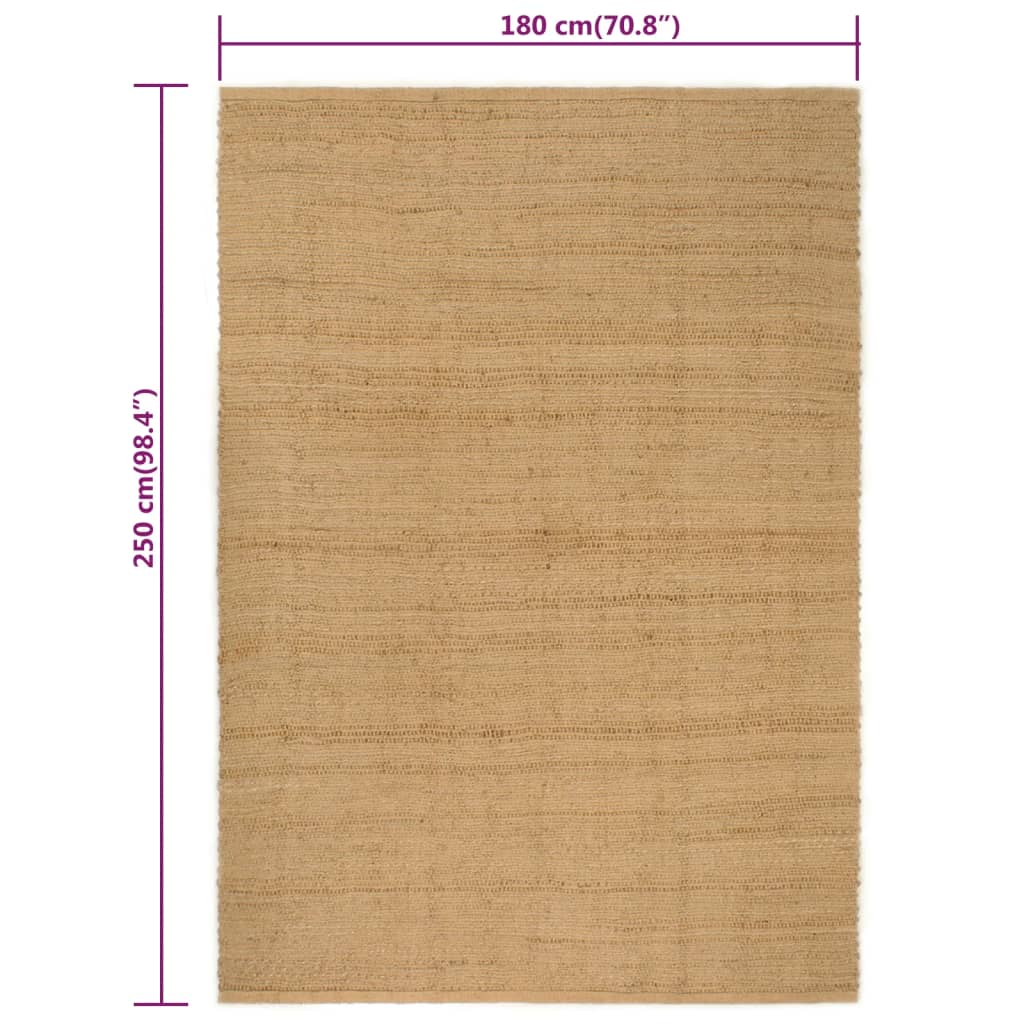 vidaXL Tapete retangular natural 180x250 cm juta