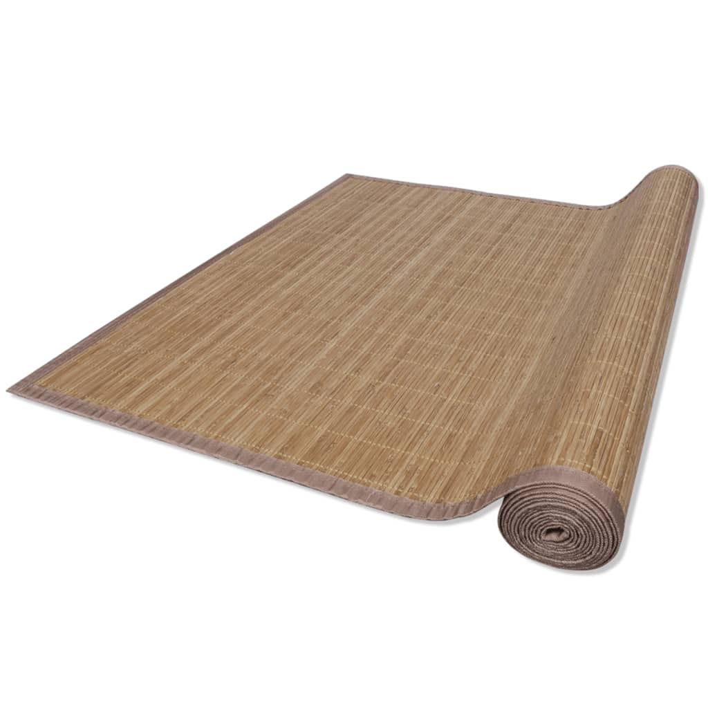 Tapete retangular bambu 150 x 200 cm castanho