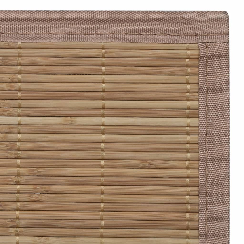 Tapete retangular bambu 150 x 200 cm castanho