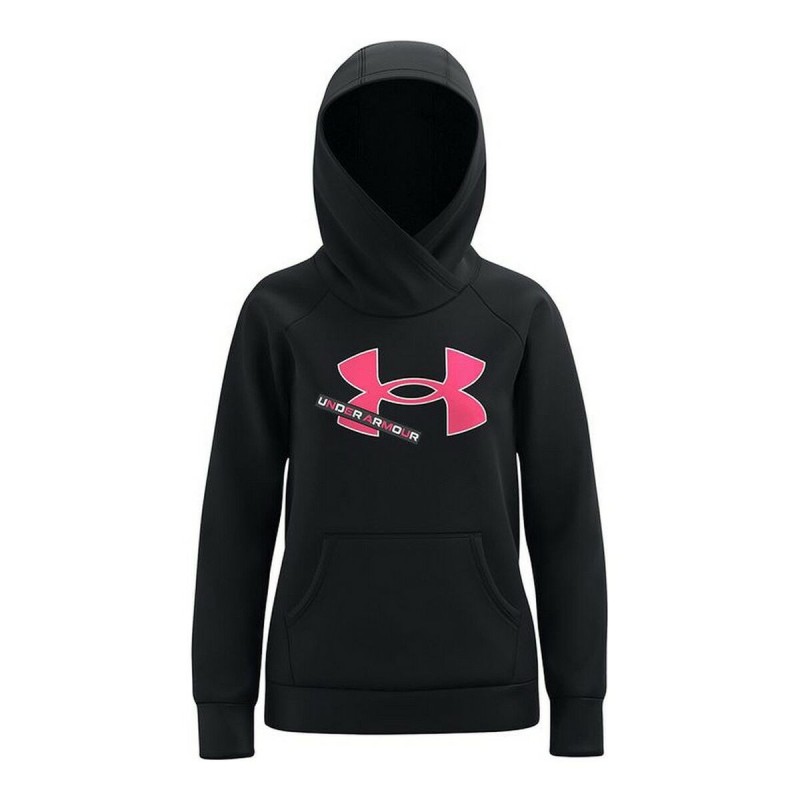 Camisola com Capuz Menina Under Armour Fleece Logo Preto