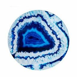 Gift Decor|Mesa de apoio Mármore Azul Preto Cristal 40 x 41,5 x 40 cm (4 Unidades)