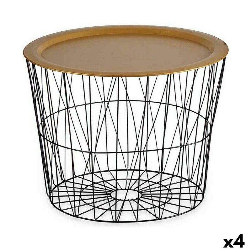 Gift Decor|Mesa de apoio Preto Dourado Metal 62 x 45,5 x 62 cm (4 Unidades) Gift Decor|Mesa de apoio Preto Dourado Metal 62 x 45,5 x 62 cm (4 Unidades)