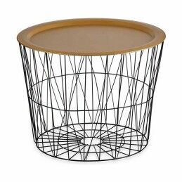 Gift Decor|Mesa de apoio Preto Dourado Metal 62 x 45,5 x 62 cm (4 Unidades)