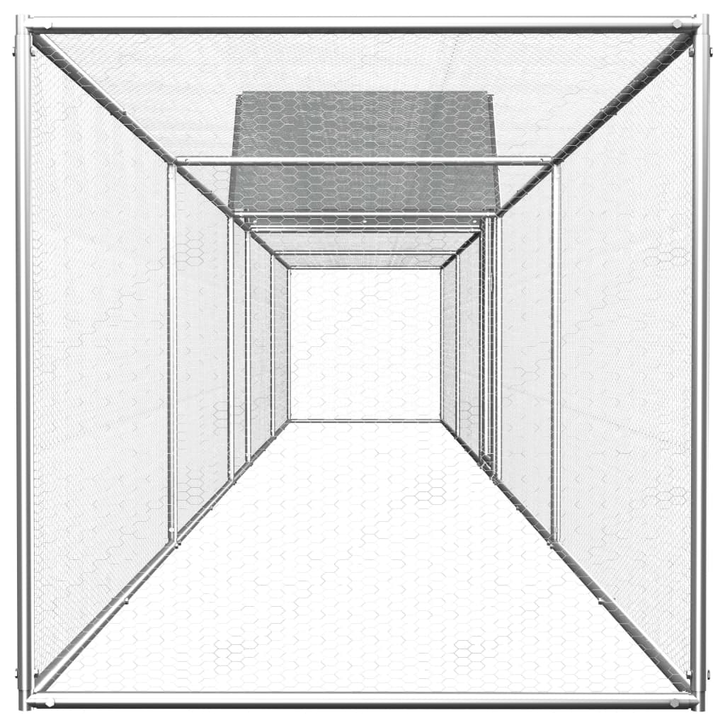 vidaXL Galinheiro 9x1x1,5 m aço galvanizado