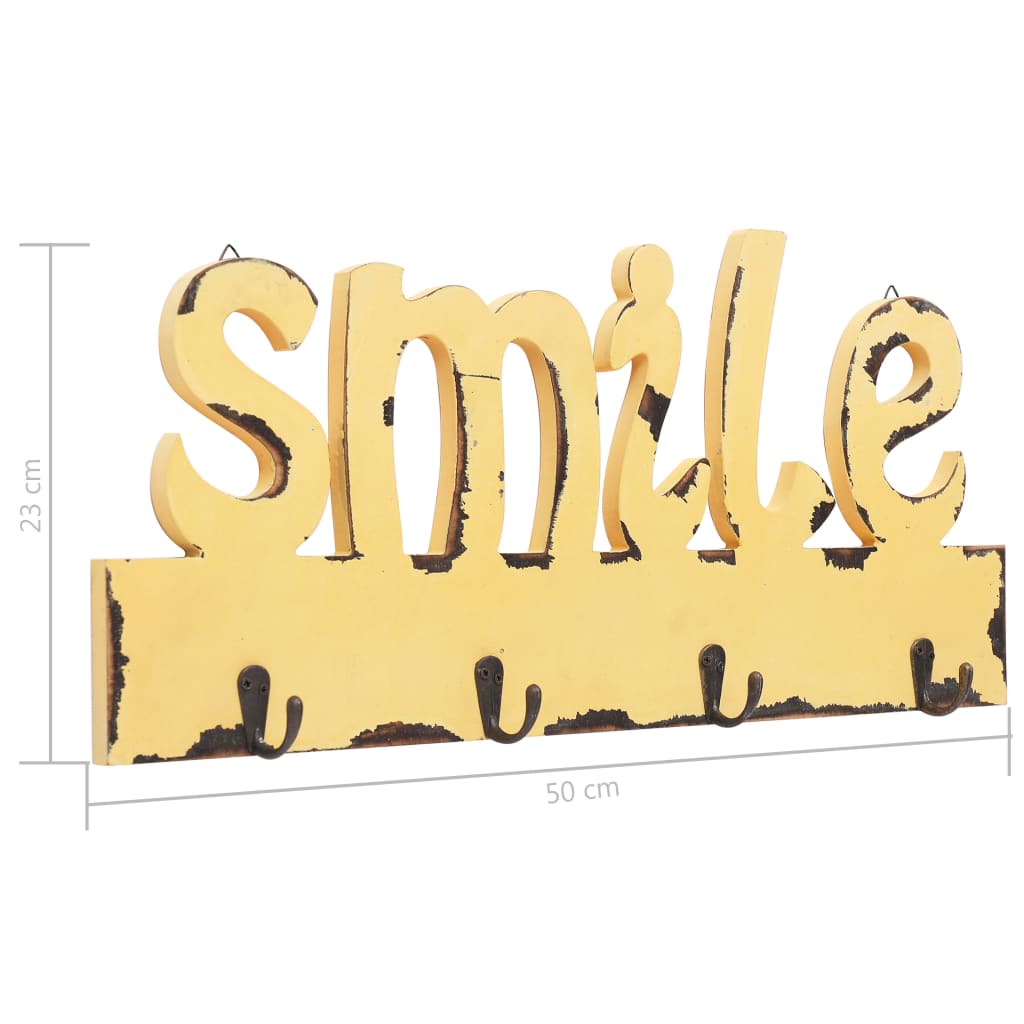 vidaXL Cabide de parede SMILE 50x23 cm