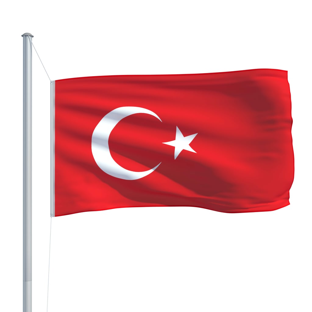 vidaXL Bandeira da Turquia 90x150 cm