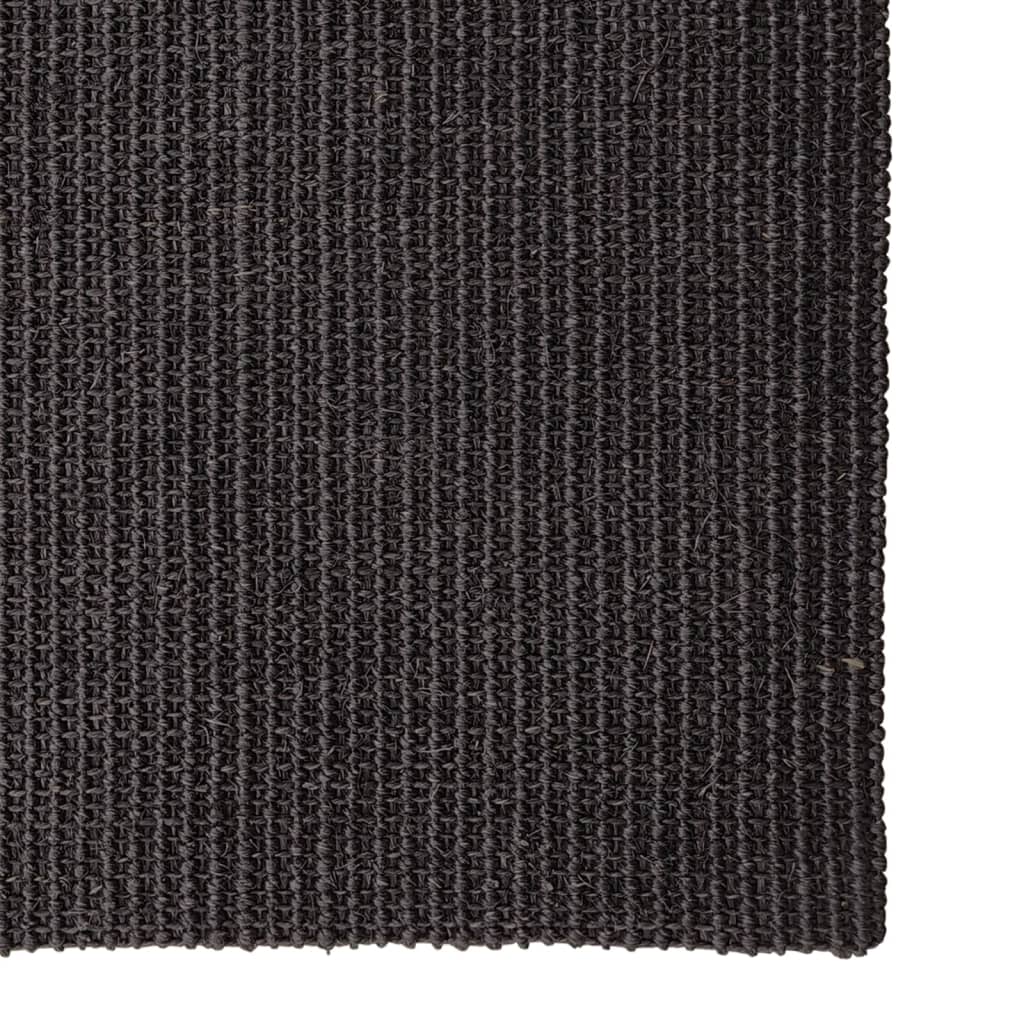 vidaXL Tapete sisal natural 66x250 cm preto