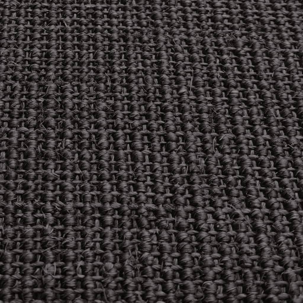 vidaXL Tapete sisal natural 66x250 cm preto