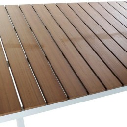 Mesa de Jantar DKD Home Decor Resina Alumínio 160 x 90 x 75 cm