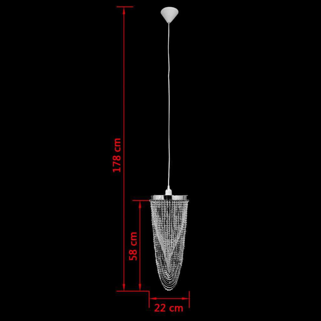 Candelabro de tecto, cristal / 22 x 58 cm